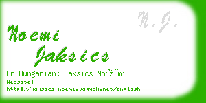 noemi jaksics business card